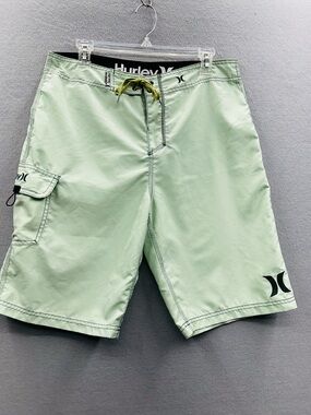 Hurley Men's One and Only Board Shorts Size 32 Cargo Pocket  Pale Green Surf